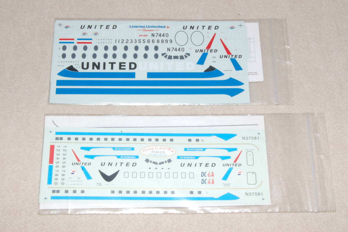 デカール　1/144 DC-6 United / 1/96 Viscount700 United_画像1