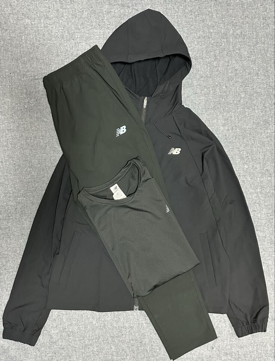 New Balance ２０２５秋冬NEWMODEL THE CITY フーデットウーブンジャケット・THE CITY メンズ ウーブンパンツトレーニングウェア３セット_画像1