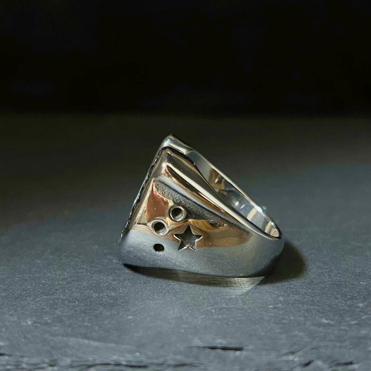 リング シルバー ホースシュー メンズ 指輪 馬蹄 ごつめ シルバーリング ステンレス 金アレ アメカジ シルバーホースシュー シンプル_画像3