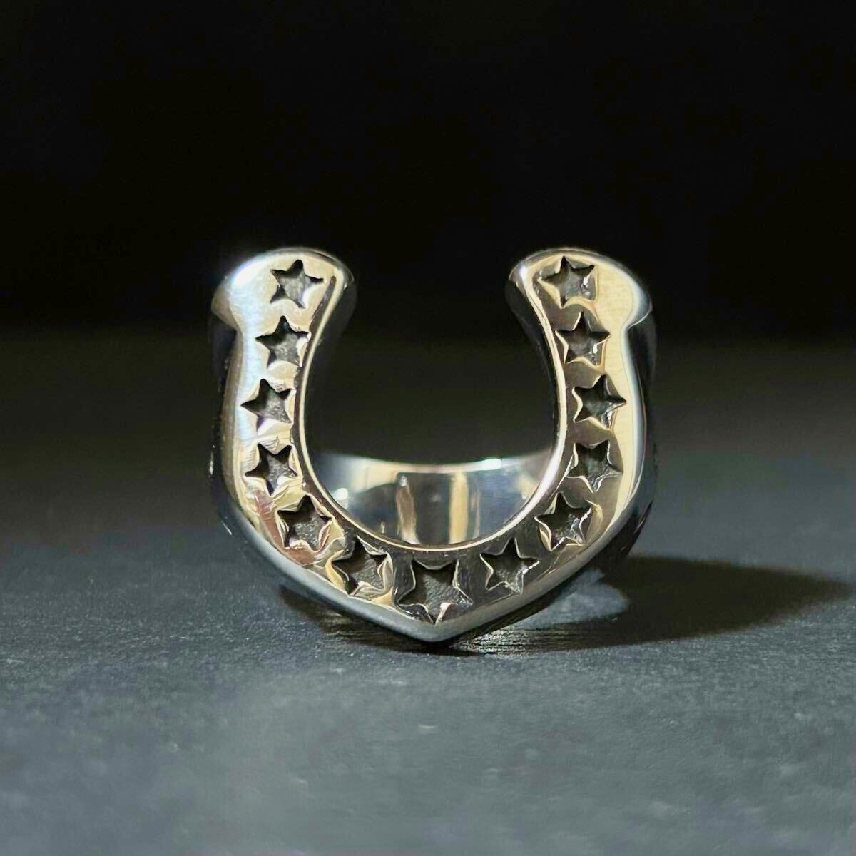 リング シルバー ホースシュー メンズ 指輪 馬蹄 ごつめ シルバーリング ステンレス 金アレ アメカジ シルバーホースシュー シンプル_画像10