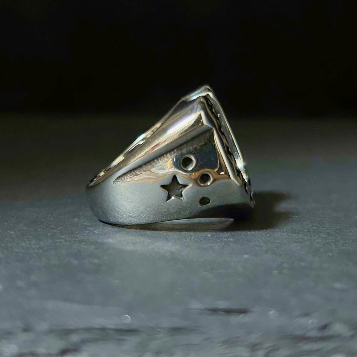 リング シルバー ホースシュー メンズ 指輪 馬蹄 ごつめ シルバーリング ステンレス 金アレ アメカジ シルバーホースシュー シンプル_画像6