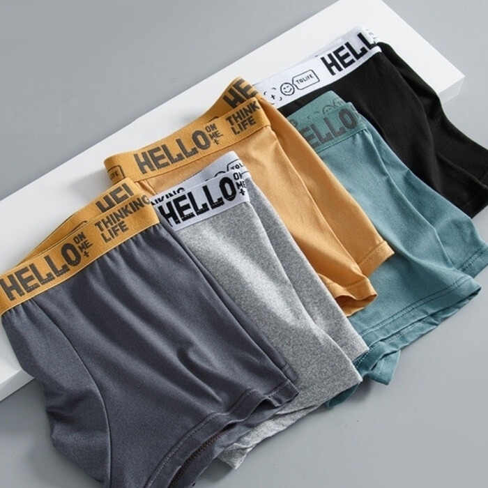ボクサーパンツ メンズ ロゴ 無地 下着 アンダーウェア 通気性 パンツ 5枚セット XL インナー おしゃれ かっこいい プレゼント ローライズ_画像3