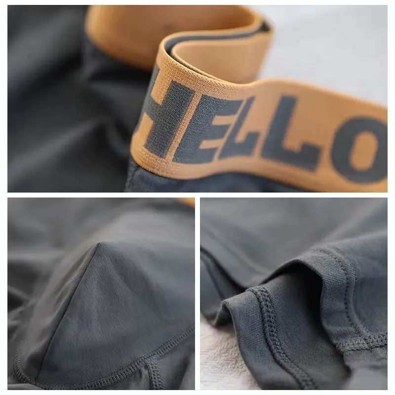 ボクサーパンツ メンズ ロゴ 無地 下着 アンダーウェア 通気性 パンツ 5枚セット XL インナー おしゃれ かっこいい プレゼント ローライズ_画像9