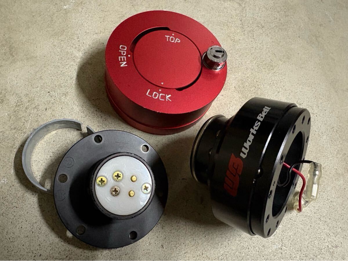 WorksBell(ワークスベル) RAFIXⅡ(ラフィックス2) クイックリリースボス ブラック キーロックシステム(レッド)付!_画像1