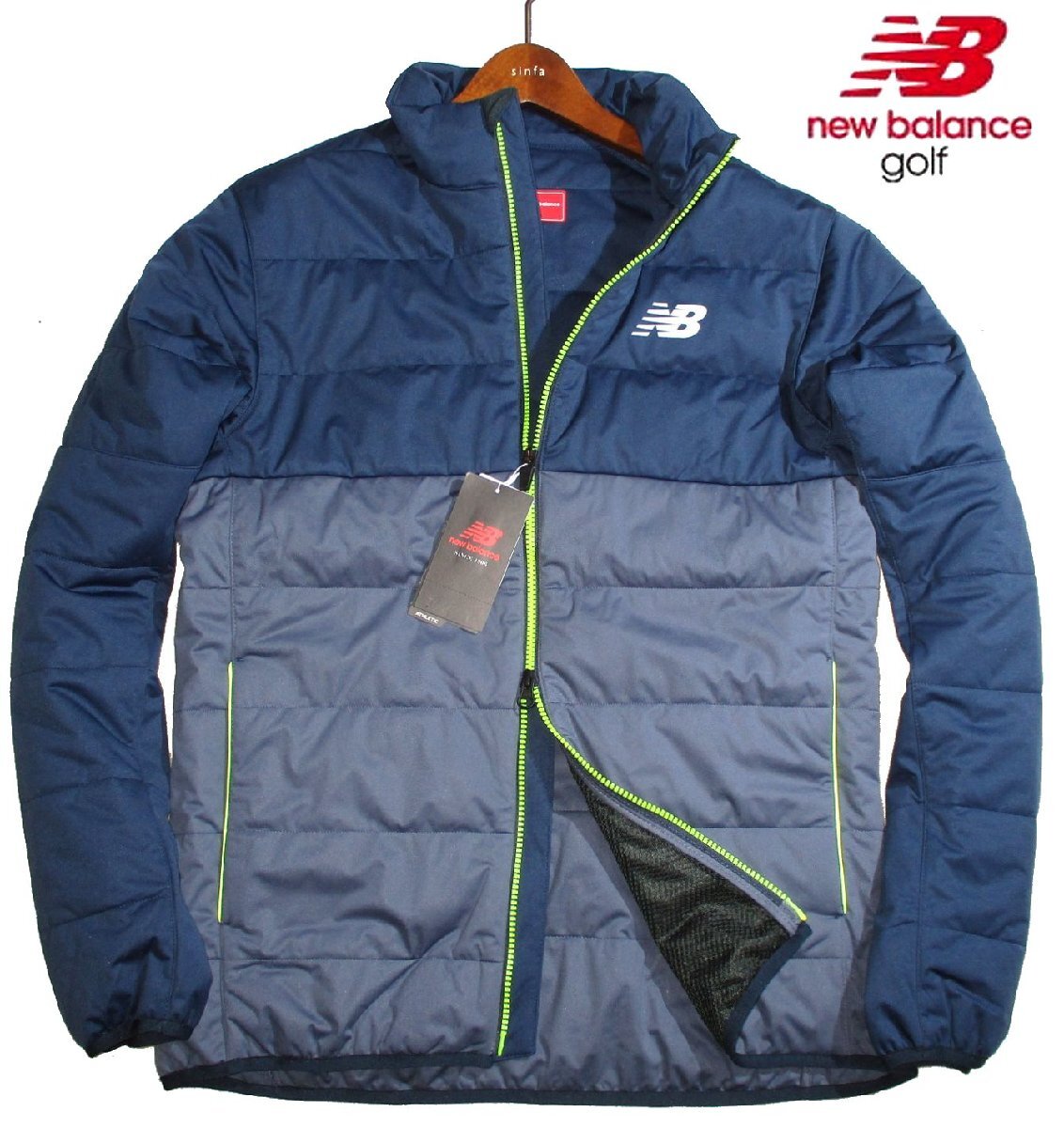 新品 秋冬物 XL 定価1.98万▼ ニューバランス ゴルフ NEW BALANCE GOLF ▼ ダウン調 中綿入り ブルゾン ジャケット メンズ LL ネイビー 紺_画像1