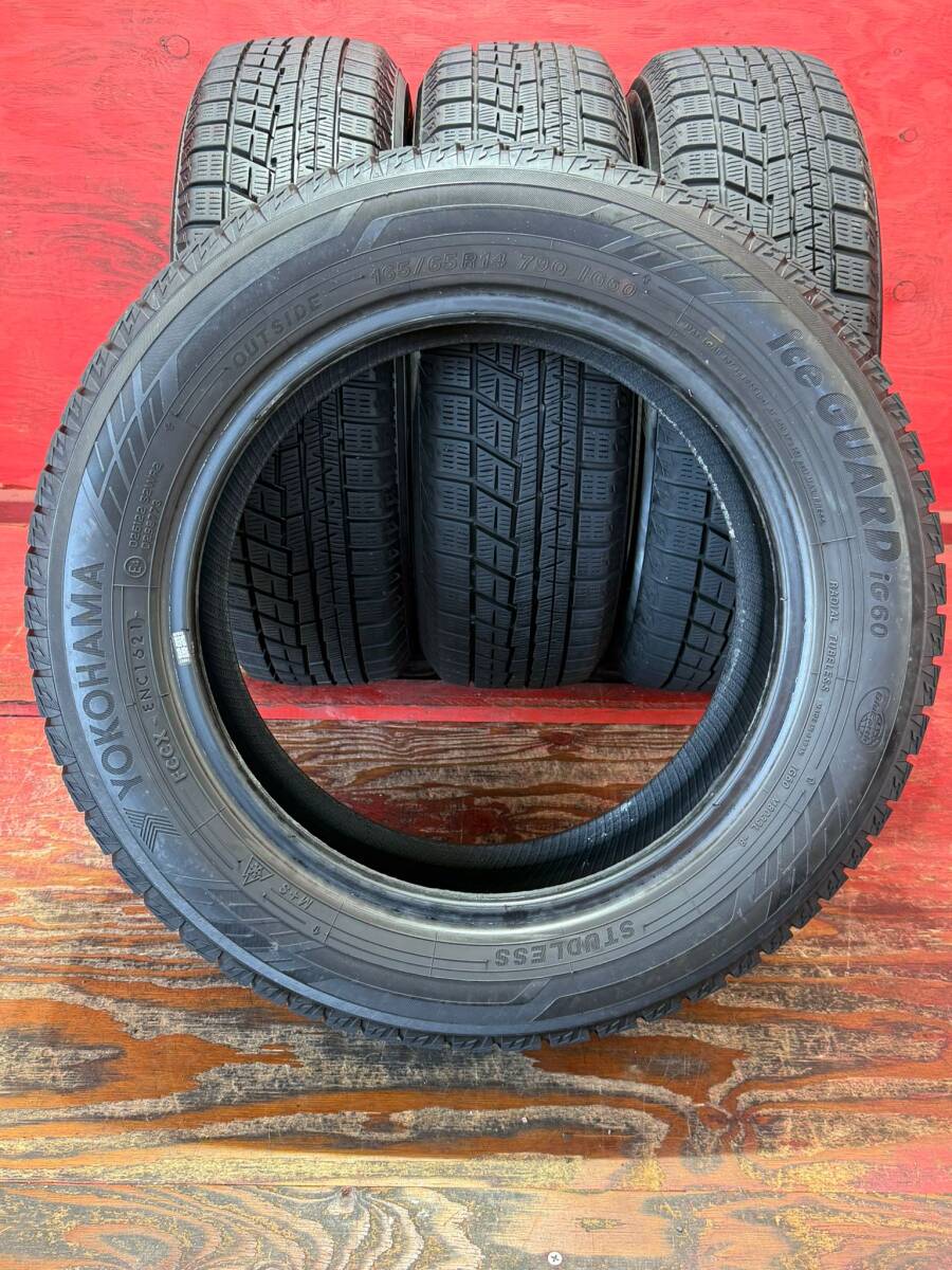 165/65/R14 79Q IG60 YOKOHAMA ICEGUARD IG60 製造年2021, 4本 80% バリ山 美品 *224B_画像8