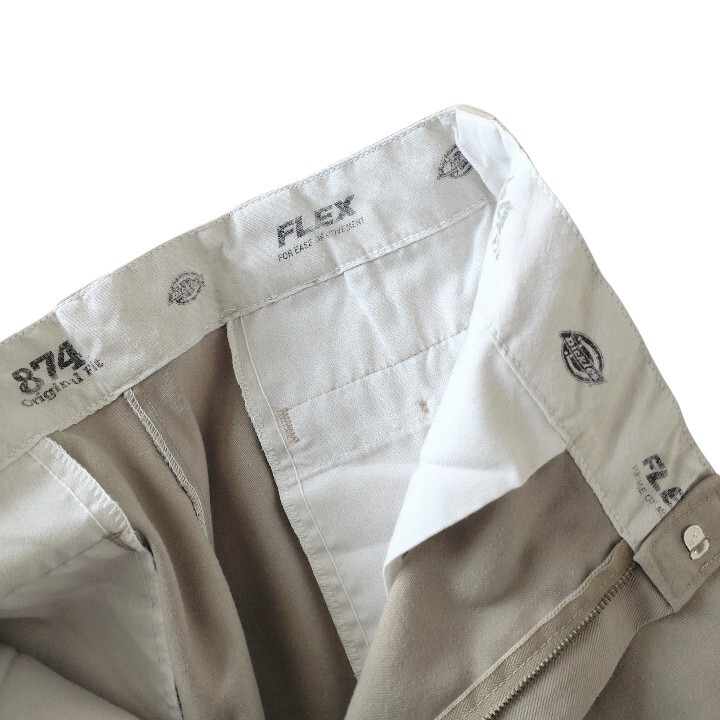 ■古着 Dickies ディッキーズ 874KH ワークパンツ チノ ベージュ 実寸W34L32【D1613】_画像6