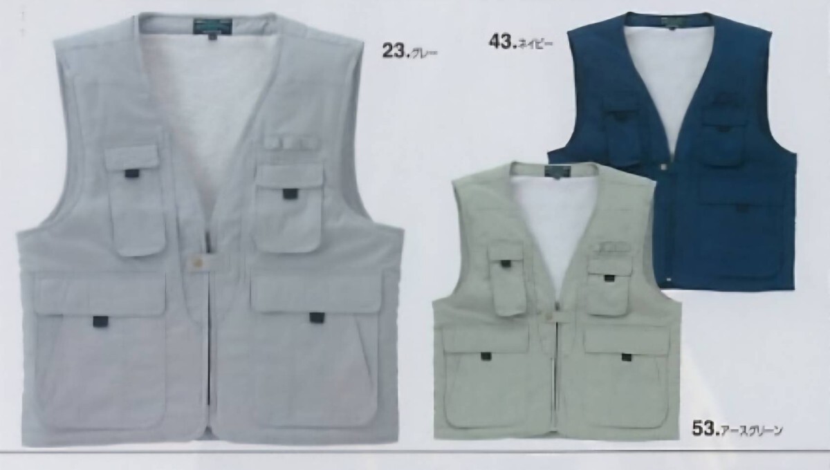 5910　裏ボアベスト|藤和 TOP JAUNTY 3128|ネイビー|LLサイズ|新品未使用|綿100％|衿なし|作業ベスト|作業服|釣り アウトドア|ネービー 紺_画像5