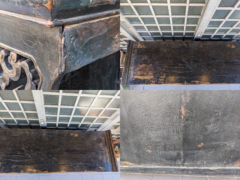 W752 Joseon Dynasty мебель столик для сутры type дзельква дерево . гравюра . дракон желтый медь металлические принадлежности утро . полки / Yamato товары для дома рейс E разряд 