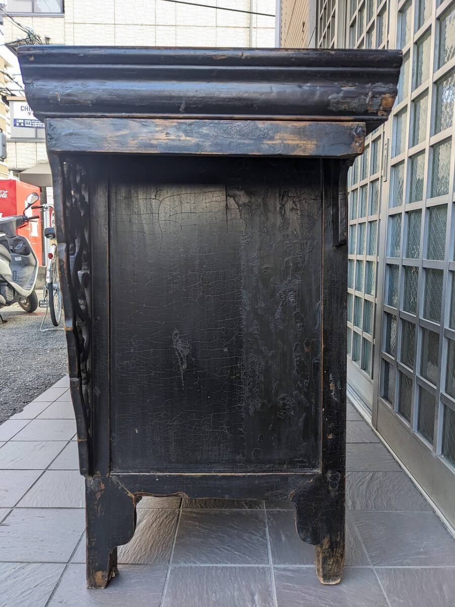 W752 Joseon Dynasty мебель столик для сутры type дзельква дерево . гравюра . дракон желтый медь металлические принадлежности утро . полки / Yamato товары для дома рейс E разряд 