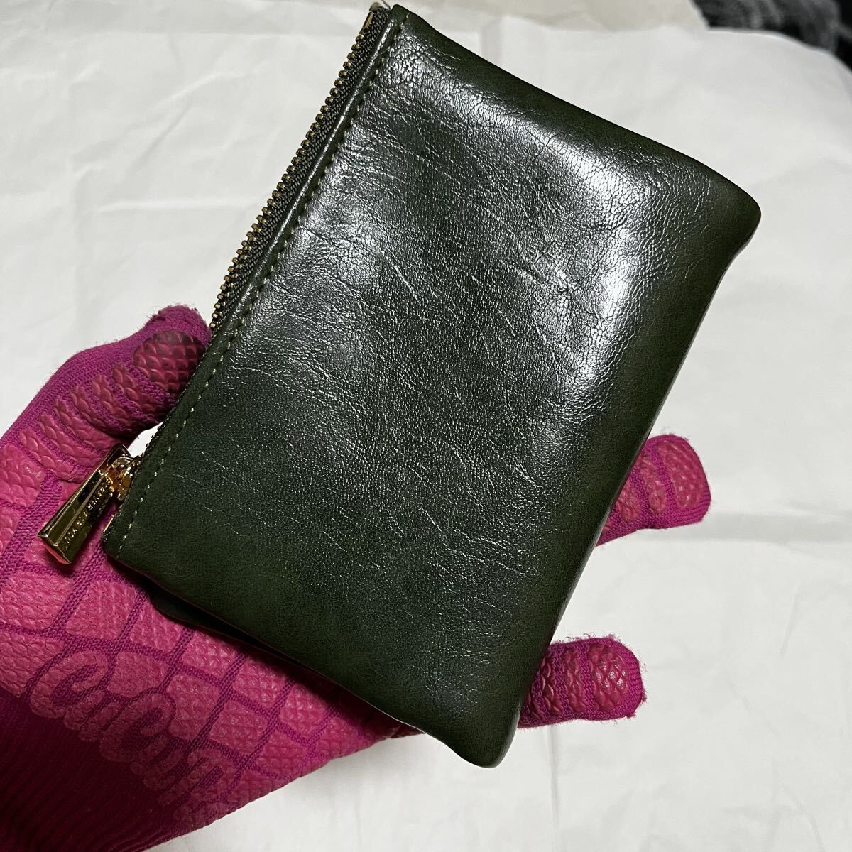 【美品】【FOREVER FOR YOU】 二つ折り財布 / グリーン系_画像3