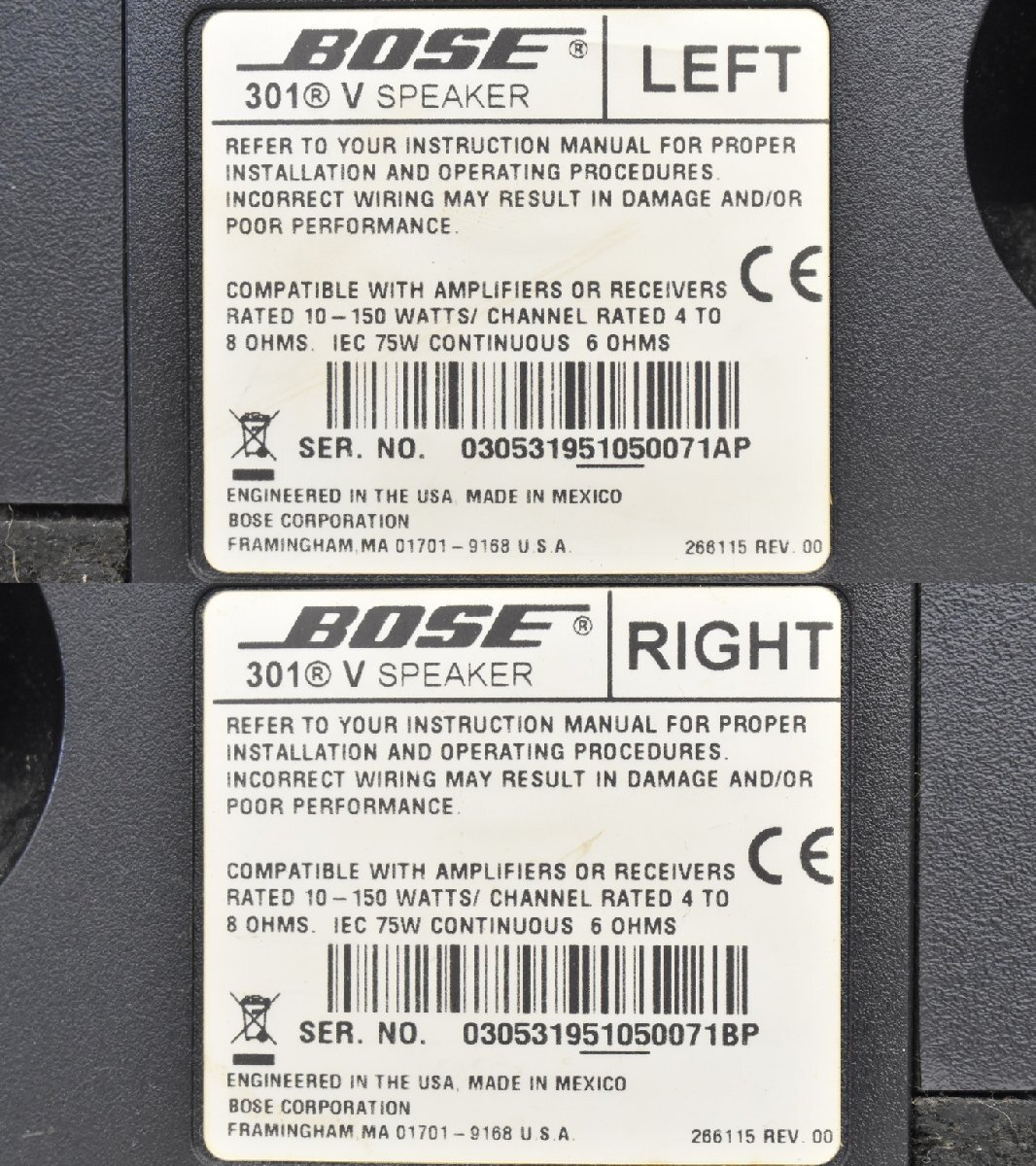 【 C 】2342 BOSE 301V スピーカー ボーズ 3157098_画像8