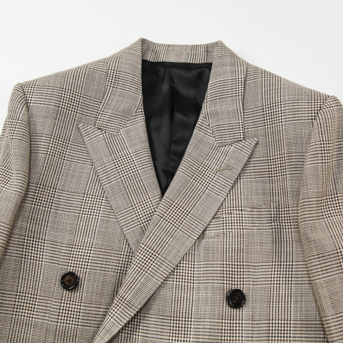 新品 CELINE by Hedi Slimane 22SS ジュード ジャケット / シルク&ウール 2V52F013J.38TG 34 プリンス・オブ・ウェールズチェック ダブル_画像3