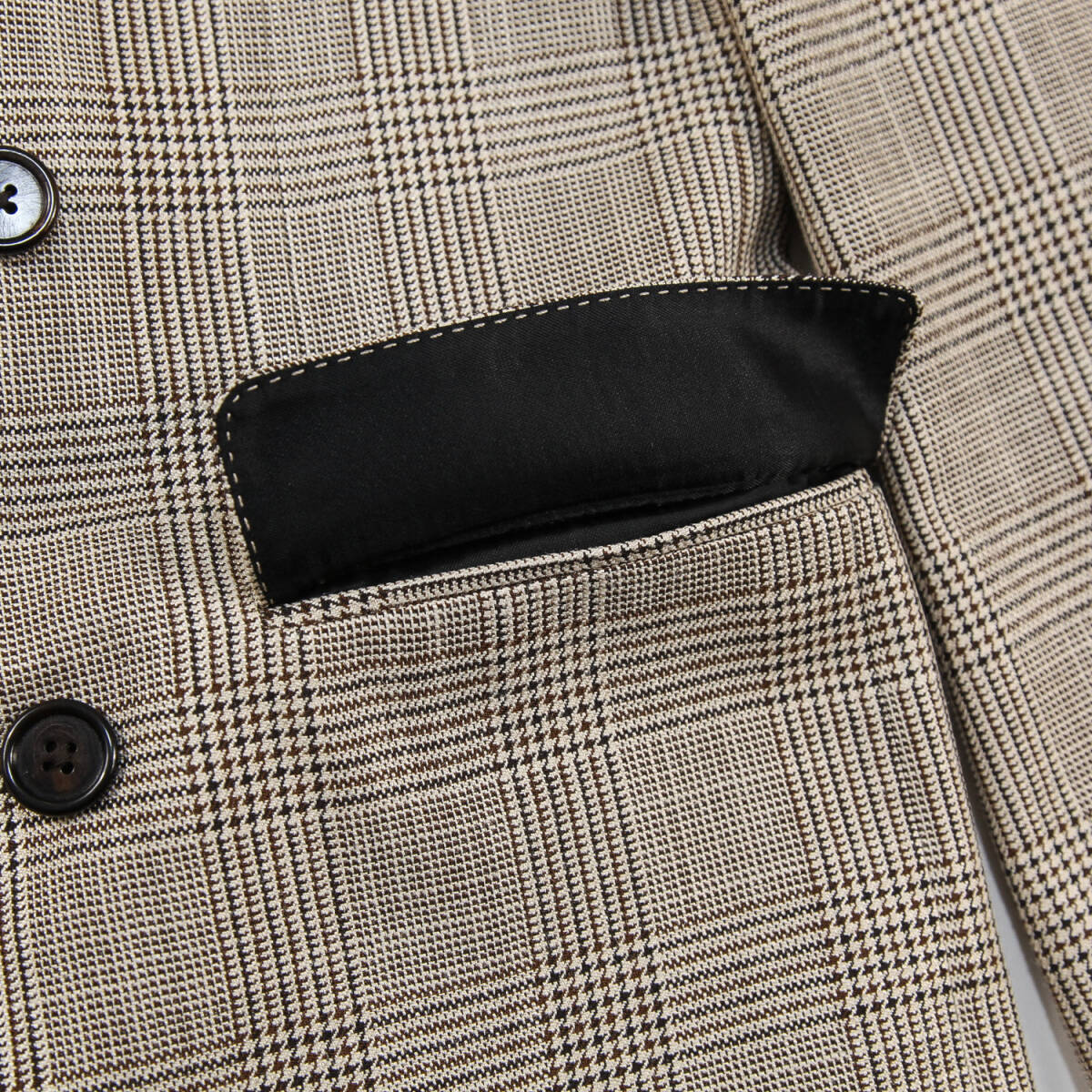 新品 CELINE by Hedi Slimane 22SS ジュード ジャケット / シルク&ウール 2V52F013J.38TG 34 プリンス・オブ・ウェールズチェック ダブル_画像7