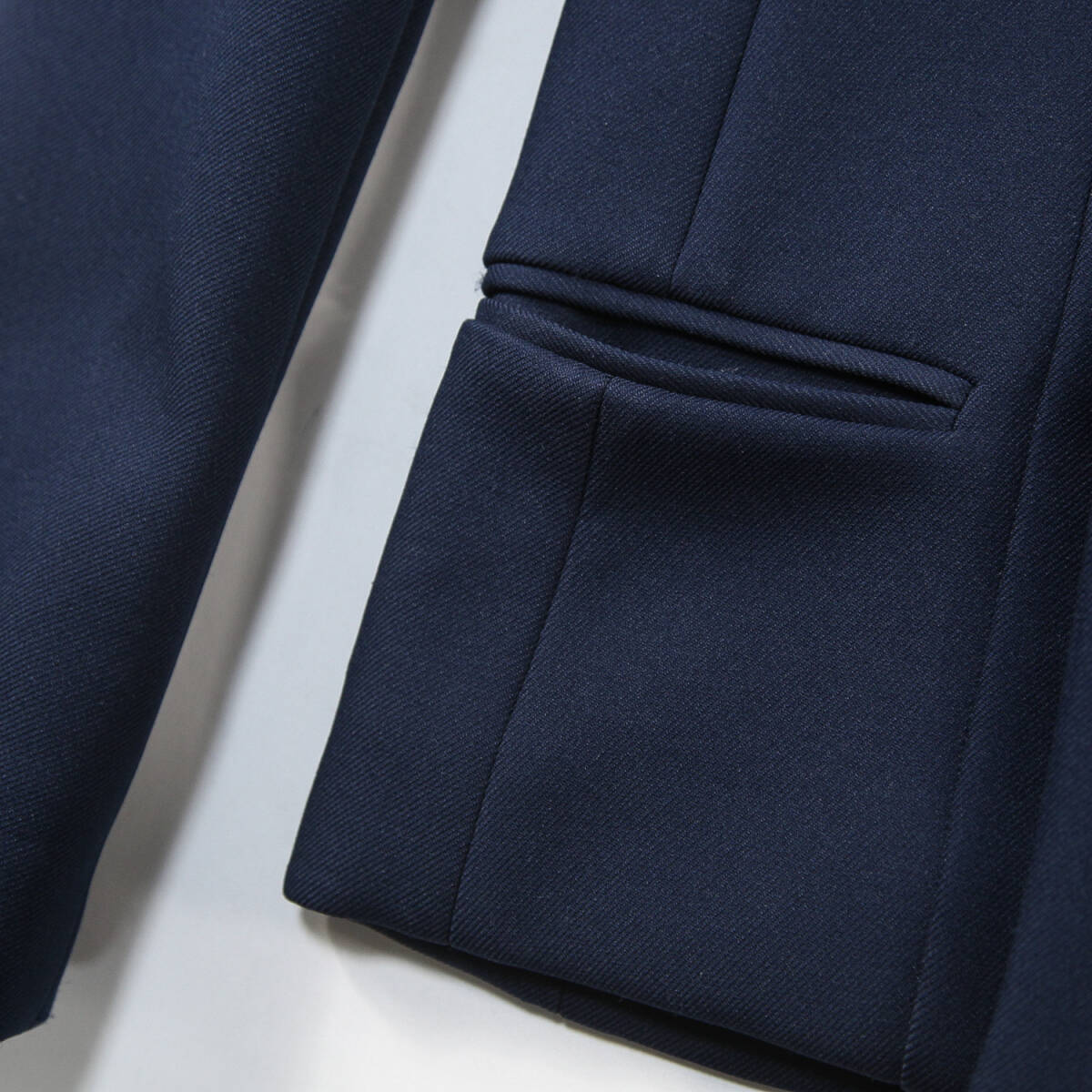 希少 美品 CELINE フィービー期 ポリエステルサージ 6Bダブルブレステッド ブレザー 2 5I54 / 3812 36 金ボタン ジャケット 紺ブレ SSM6447_画像8