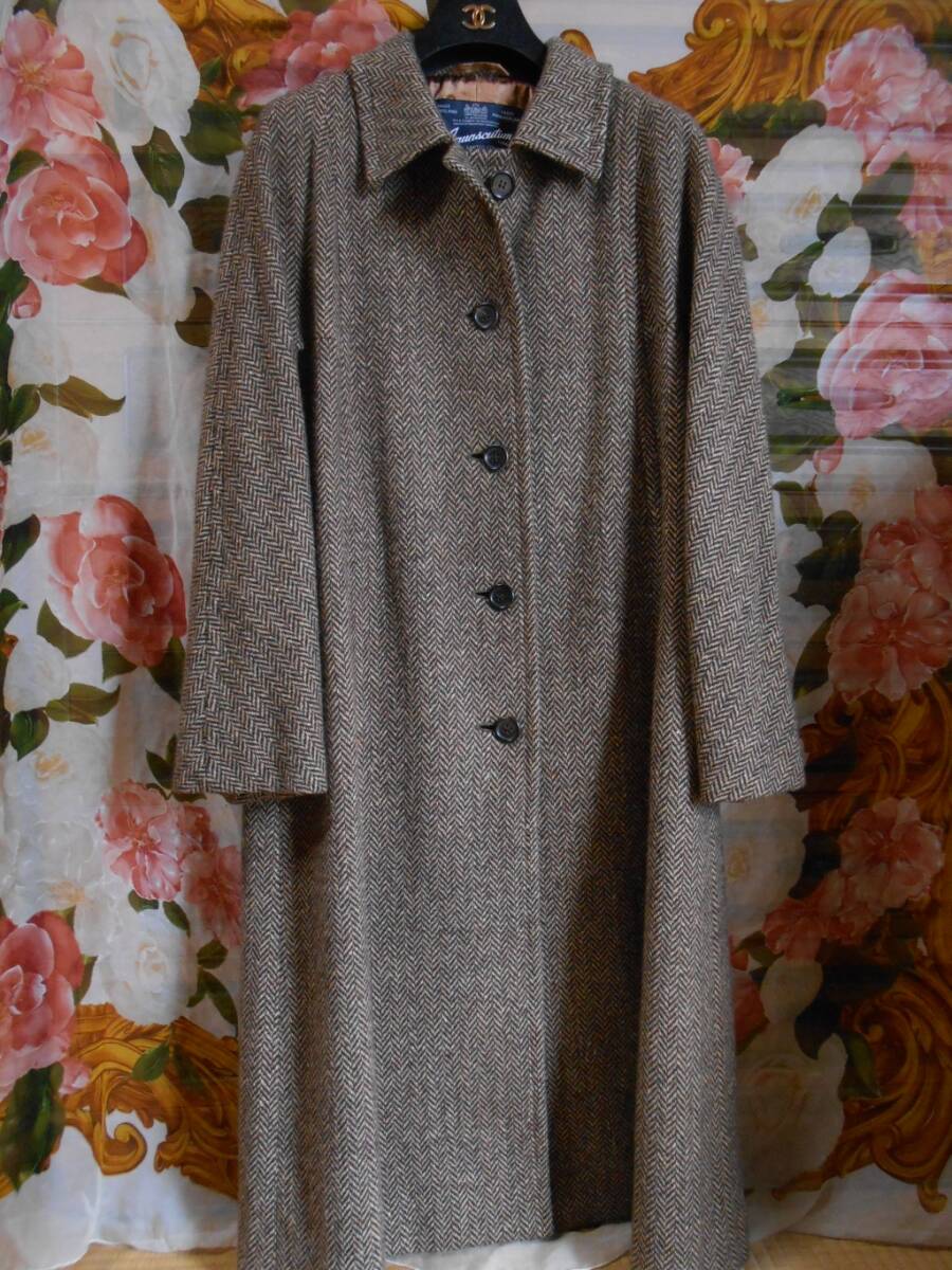 英国王室御用達アクアスキュータム限定品カシミヤストールコート_画像3