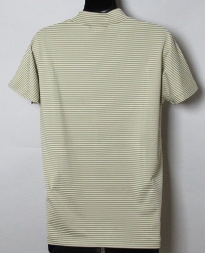 新品 ロサーセン/ROSASEN ゴルフ　ボーダー モックネック 半袖シャツ/レターパック\430/40(M)/045-21344/サンプル品/ベージュ_画像3