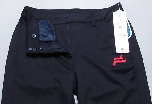 新品 アンパスィ/and per se ゴルフ　春/秋 ストレッチ エアロスウェットパンツ/レター\600/定価14850円/M(68-74)/ネイビー_画像3