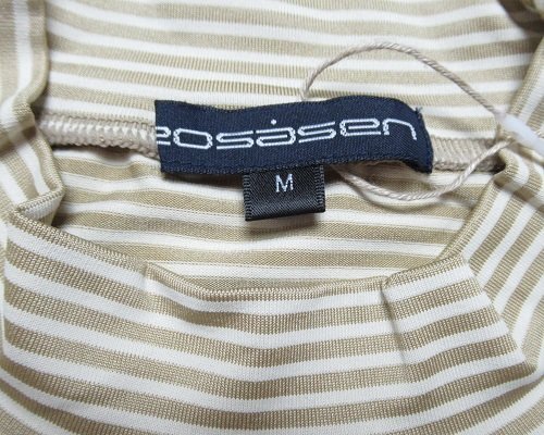 新品 ロサーセン/ROSASEN ゴルフ　ボーダー モックネック 半袖シャツ/レターパック\430/40(M)/045-21344/サンプル品/ベージュ_画像4