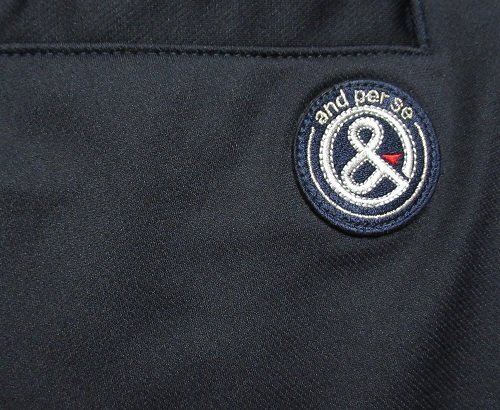 新品 アンパスィ/and per se ゴルフ　春/秋 ストレッチ エアロスウェットパンツ/レター\600/定価14850円/M(68-74)/ネイビー_画像5