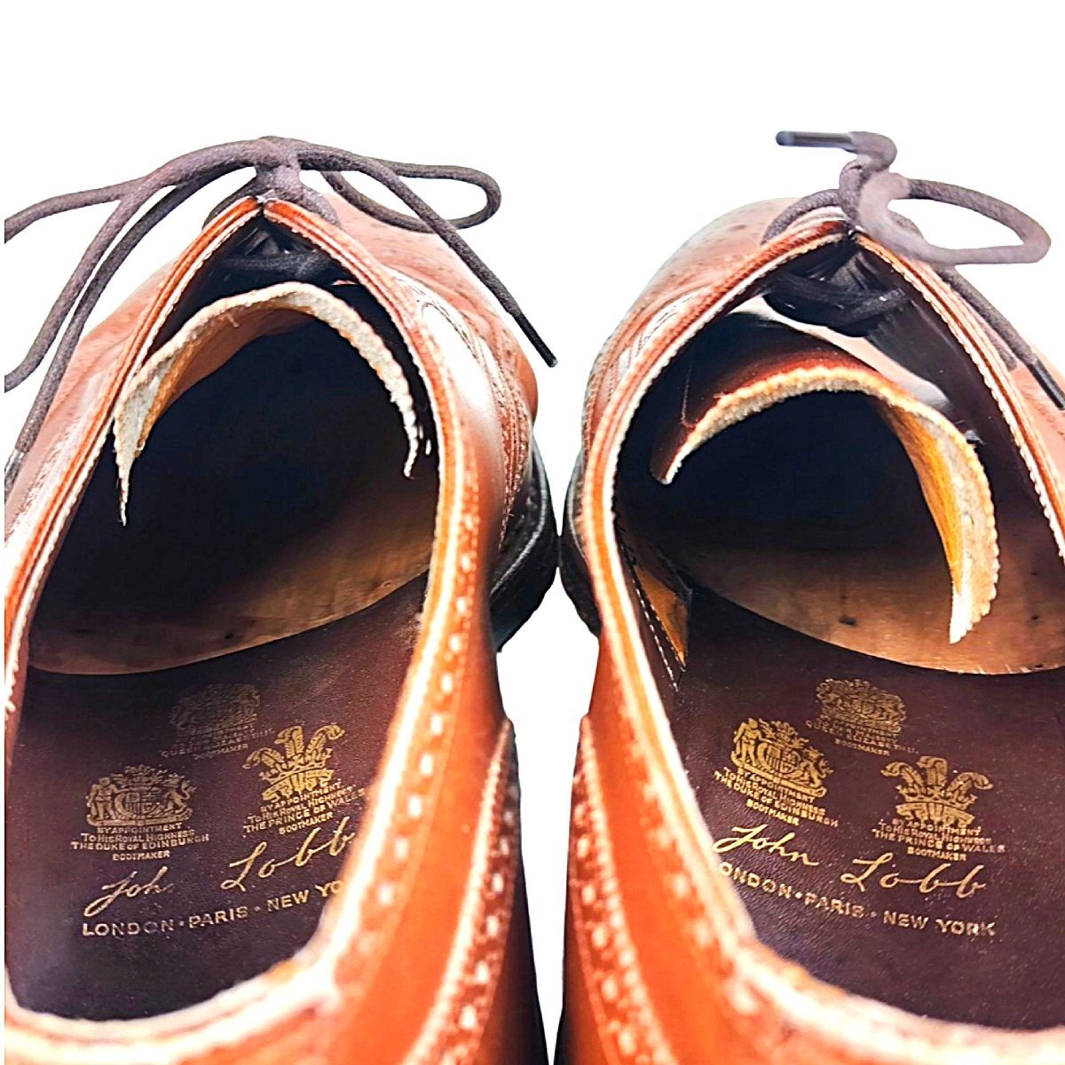 ★定価170万円超・極上品★ ジョンロブ・ロンドン ビスポーク 極上フルブローグダービー ブラウン サイズ9EEE相当_画像8