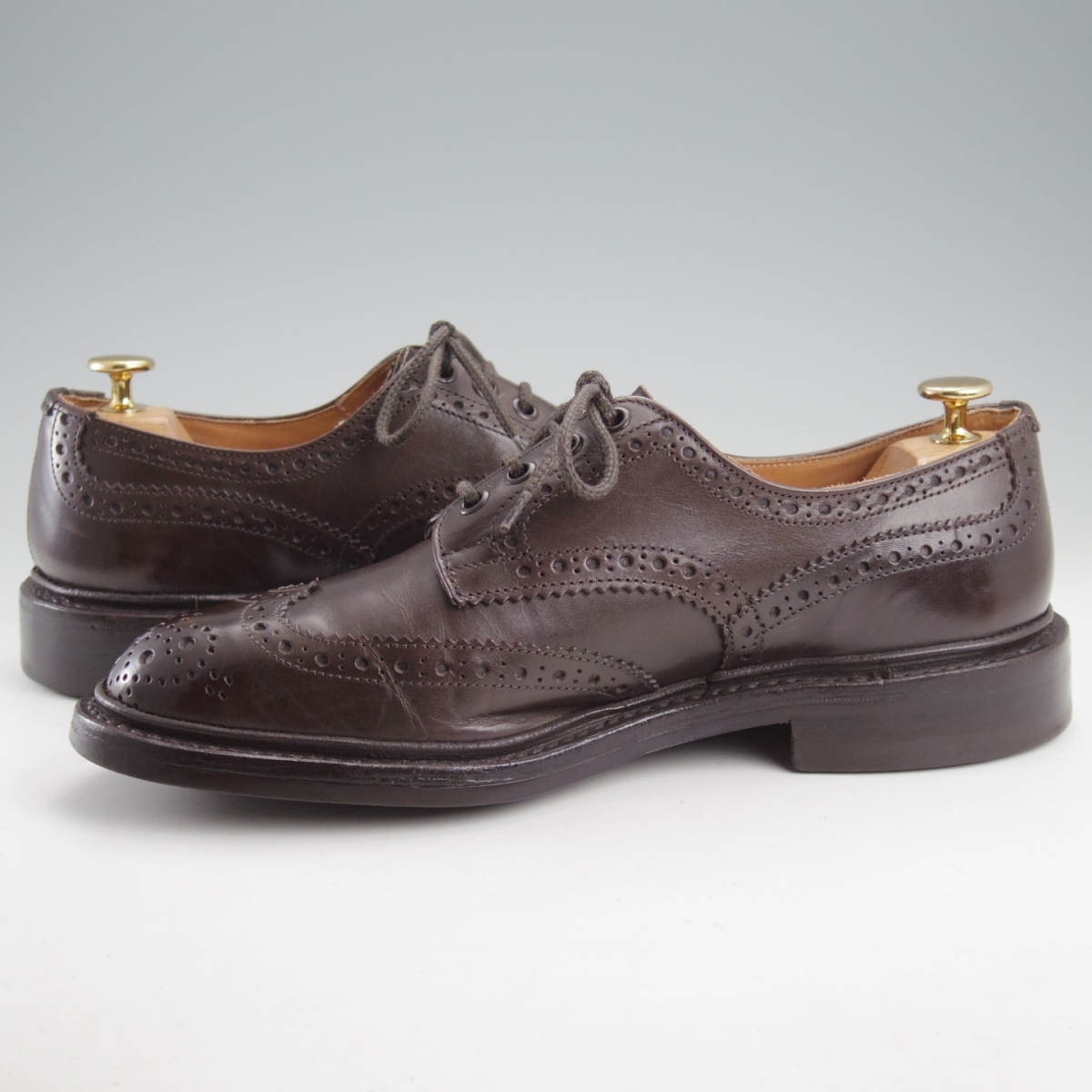 極上★トリッカーズ SIZE 7.5【定価¥132,000-★ダイナイトソール/BOURTON/キルト付き】バートン/カントリーシューズ/濃茶/Tricker's★n973_画像4