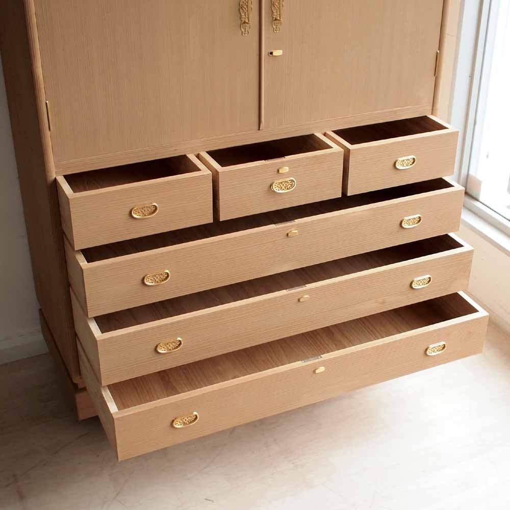 最高級 松創 木匠・多々納邦男 桐箪笥 府中家具 衣装箪笥 整理箪笥 ZR24220_画像8