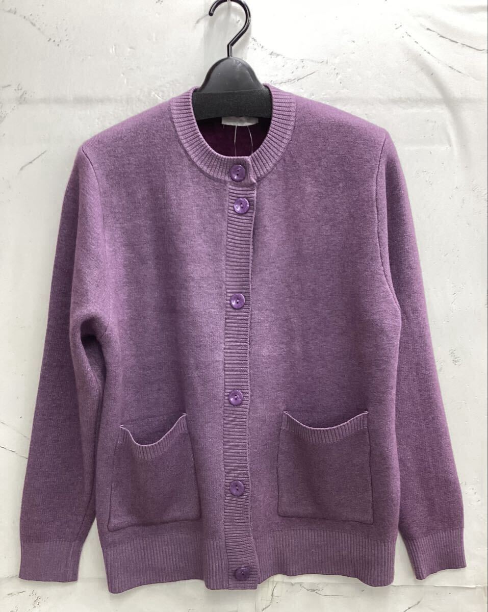 [T440-2]☆裏シャギー☆暖か、もちもちカーデ[LL☆パープル]☆両ポケット☆洗濯機可_画像1