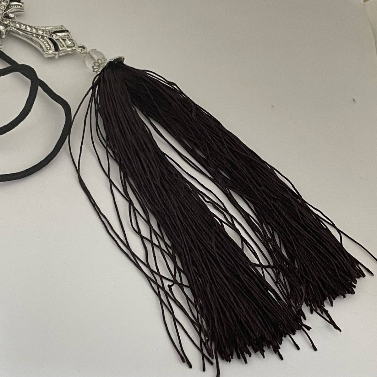 ルームミラー飾り ミラーアクセサリー クロス 十字架 ラインストーン ふさ キリスト 高級 VIP DAD ジャンクションプロデュース好きに！_画像4