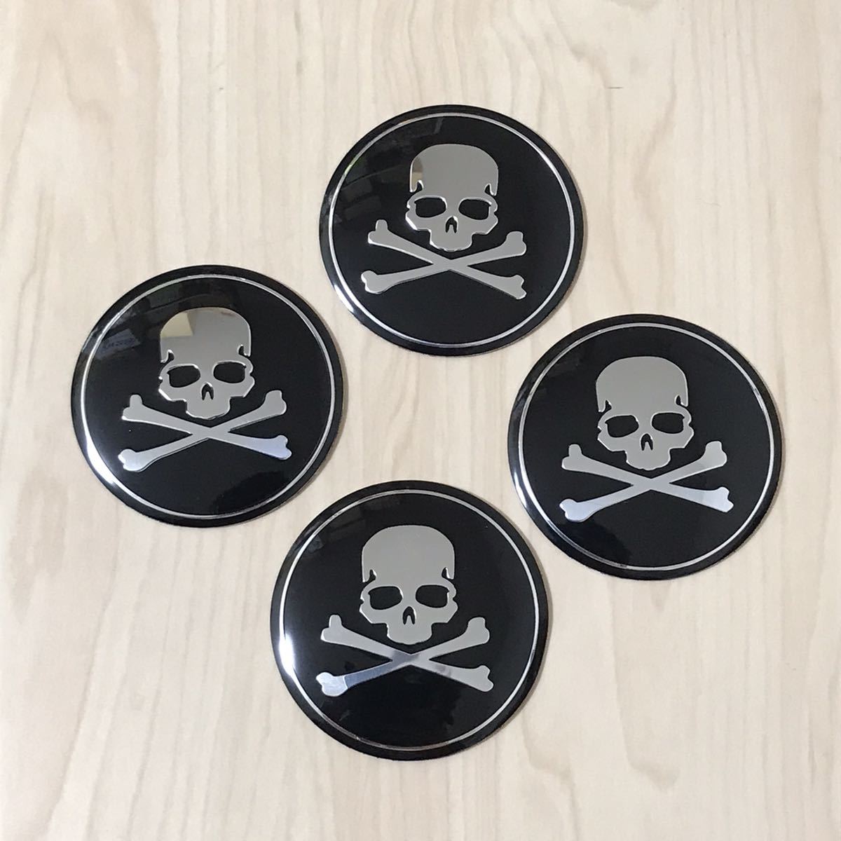ホイールセンターキャップ シール ドクロ スカル 骸骨 パンク VIP_画像1