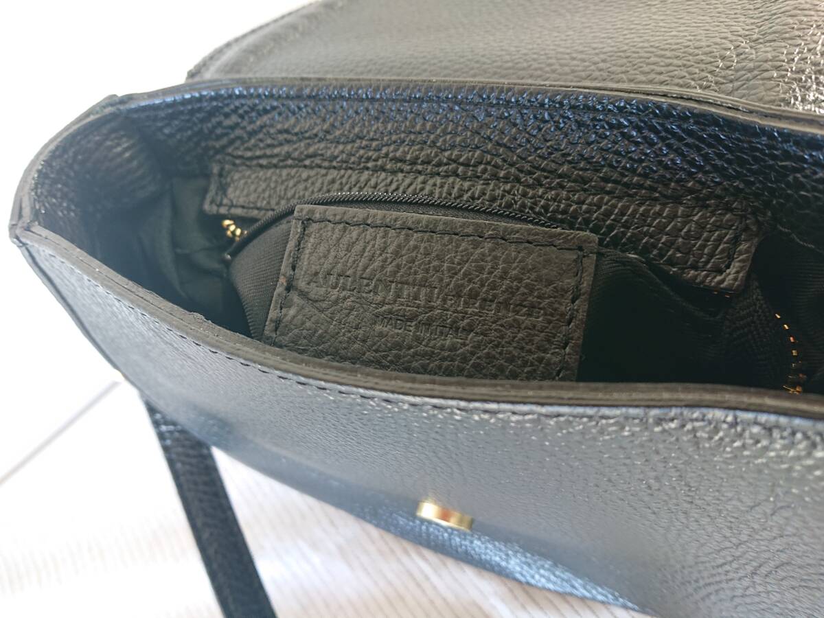 ★美品★10M4081C★ショルダ-バッグ★ブラック AULENTTI FIRENZE 本革(しっかりした革) ほぼ未使用 _画像9