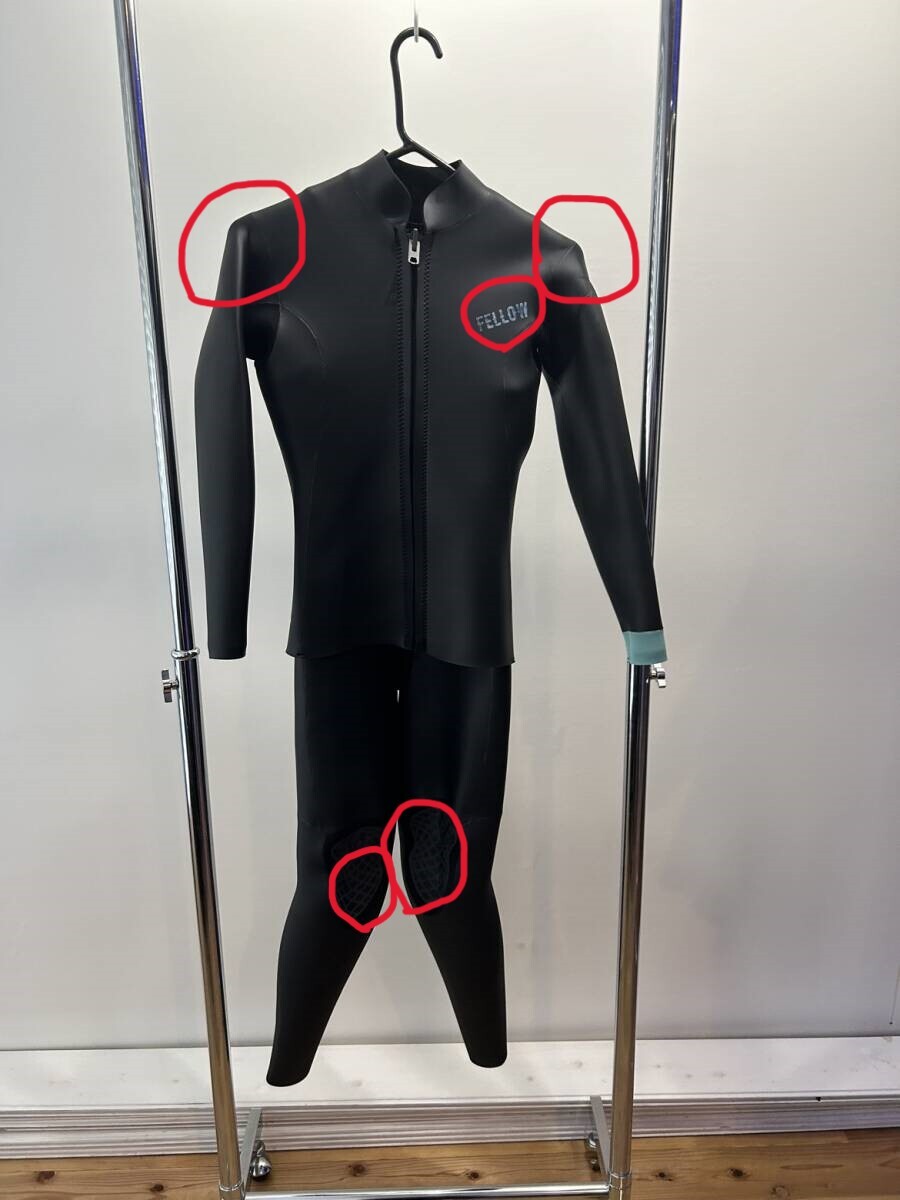 ウェットスーツ MBサイズ スキン ロングジョン＆タッパー セット 3mm レディース ジャケット ラバー クラシック 2ピース サーフィン_画像6