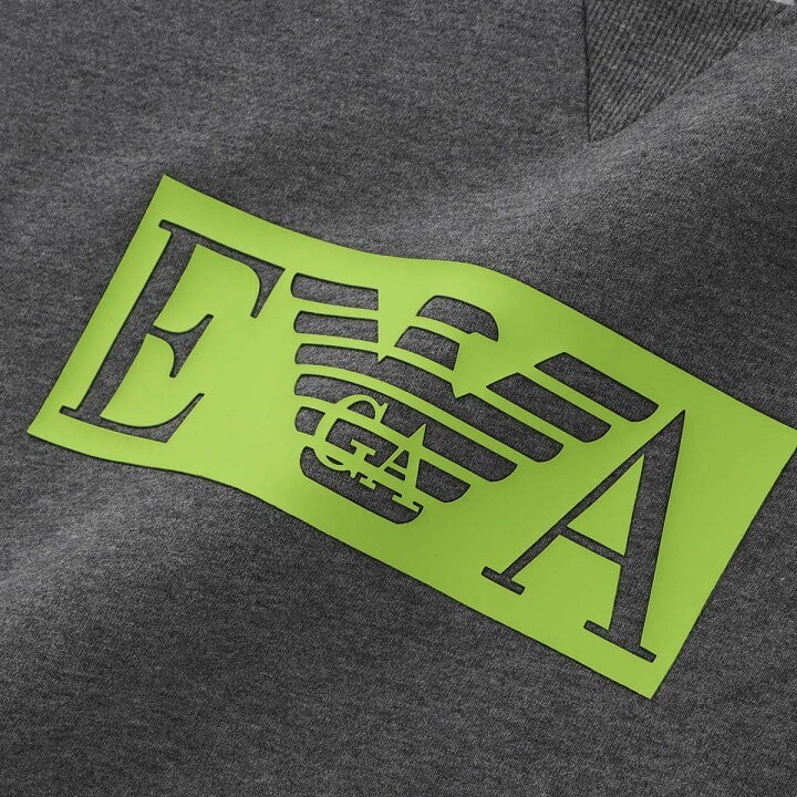 EMPORIO ARMANI エンポリオ アルマーニ フーディー パーカー 裏起毛 スウェット トレーナー ラウンジウェア 長袖 メンズ 54075712 グレー M_画像5