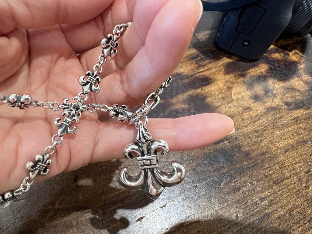 CM　シルバーネックレス　シルバークロス＆クロスチェーンセット　刻印有り_画像6