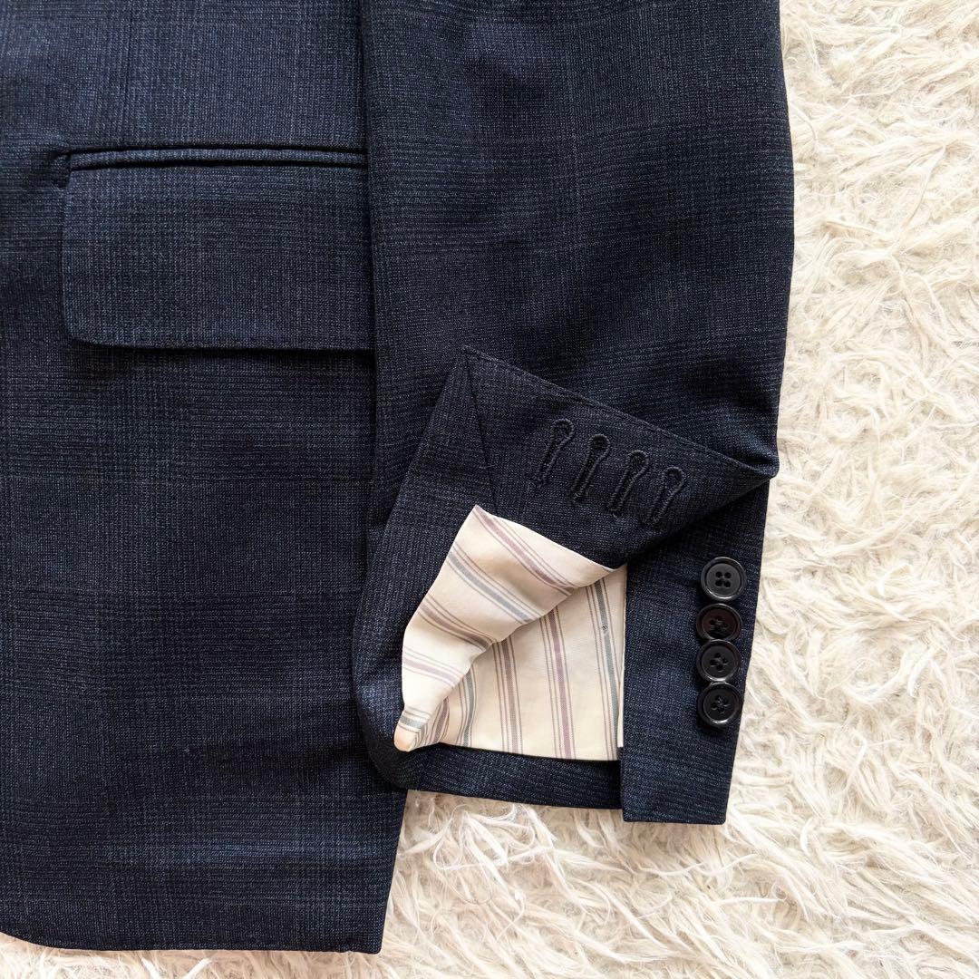 ＜美品＞ LARDINI ラルディーニ 新ロゴ 3ピース ネイビー ウール スーツ セットアップ ブートニエール サイズ48 Lサイズ ビジネス 結婚式_画像3