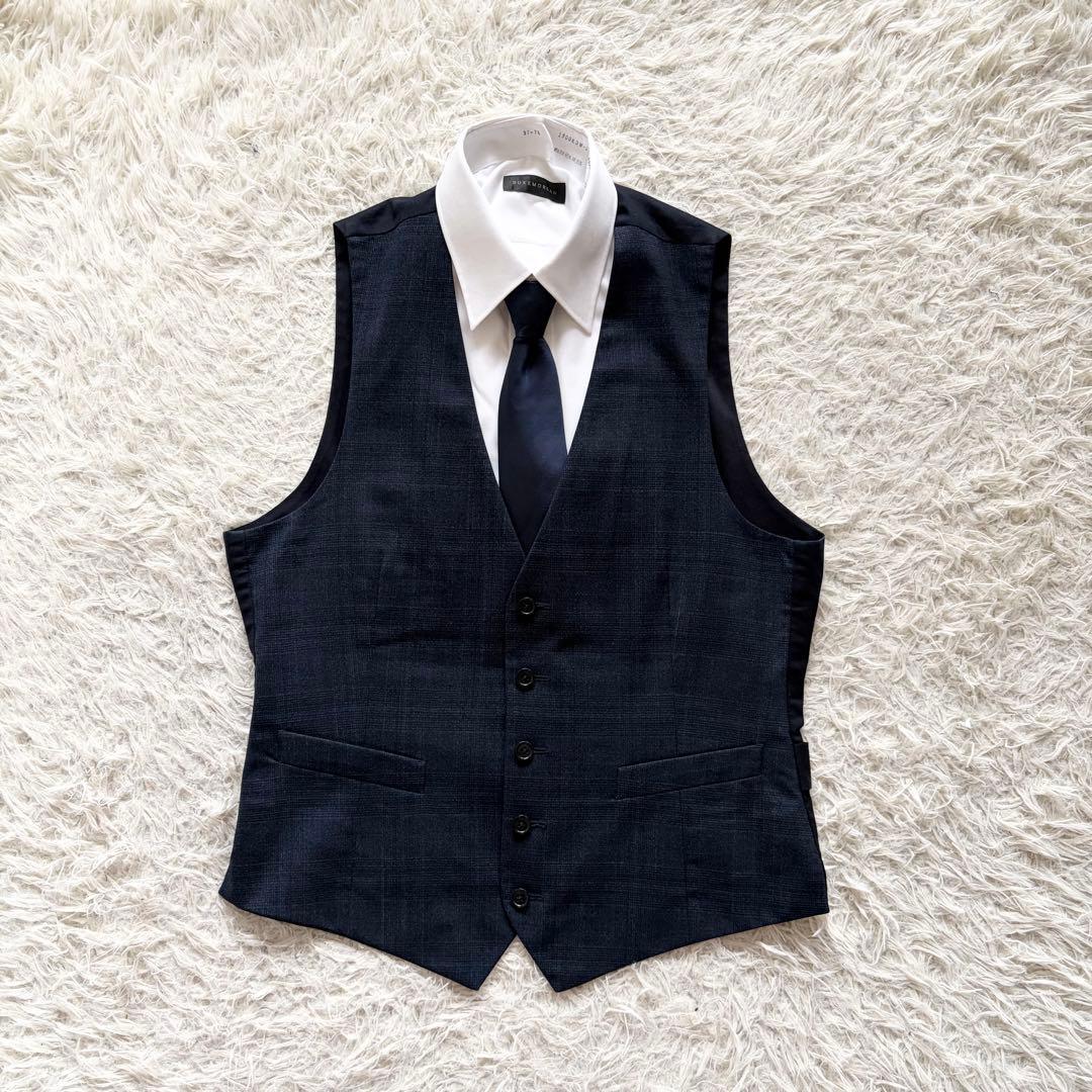 ＜美品＞ LARDINI ラルディーニ 新ロゴ 3ピース ネイビー ウール スーツ セットアップ ブートニエール サイズ48 Lサイズ ビジネス 結婚式_画像6