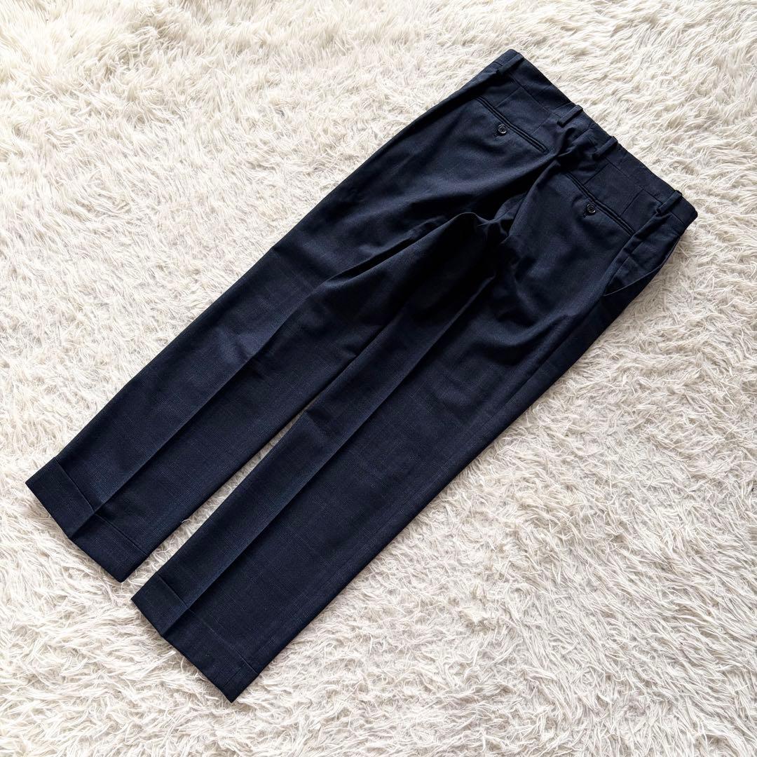 ＜美品＞ LARDINI ラルディーニ 新ロゴ 3ピース ネイビー ウール スーツ セットアップ ブートニエール サイズ48 Lサイズ ビジネス 結婚式_画像9