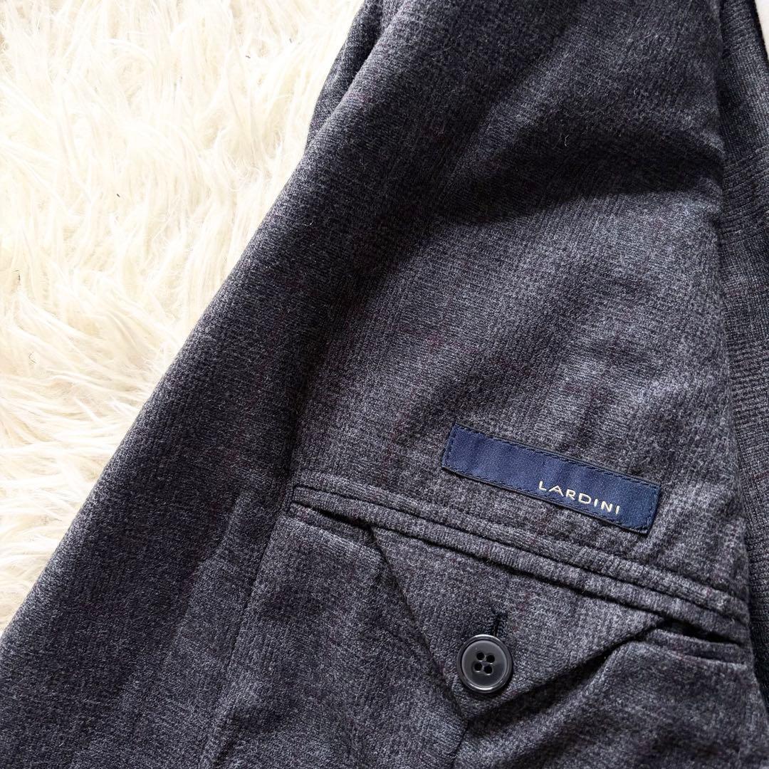 ＜美品＞ LARDINI ラルディーニ ダークグレー ウール スーツ セットアップ サイズ48 Lサイズ ビジネス 結婚式_画像4