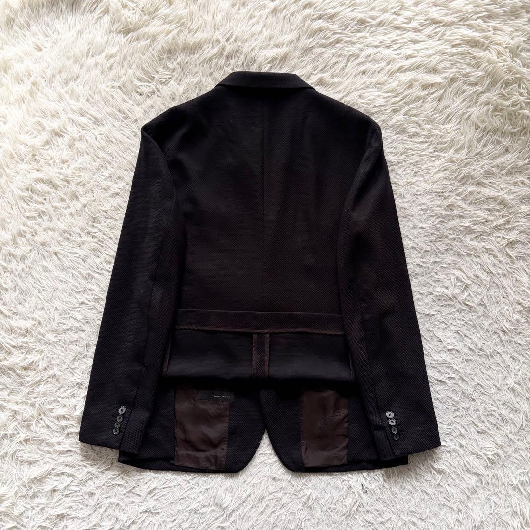 ＜美品＞ TAGLIATORE タリアトーレ 新ロゴ カシミヤ ウール ブラウン ジャケット サイズ52 Lサイズ ビジネス 結婚式_画像6