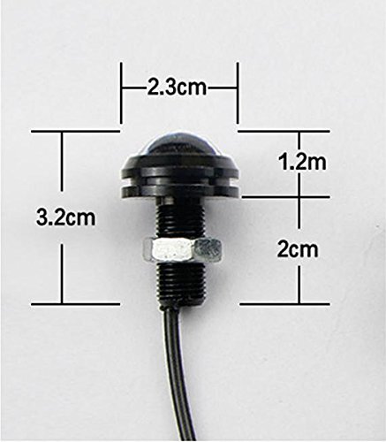 デイライト LED 防水 イーグルアイ 大玉 23mm 10個セット 12V 埋め込み (ホワイト/シルバーボディ)_画像7