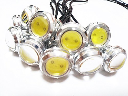 デイライト LED 防水 イーグルアイ 大玉 23mm 10個セット 12V 埋め込み (ホワイト/シルバーボディ)_画像1
