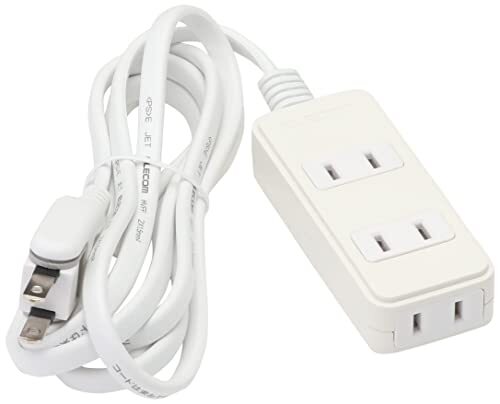 エレコム 電源タップ 3個口 2m スイングプラグ ホワイト T-S02N-2320WH_画像6