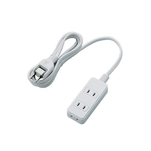 エレコム 電源タップ 3個口 2m スイングプラグ ホワイト T-S02N-2320WH_画像1