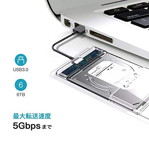 YFFSFDC Type-C 2.5インチ HDD/SSDケース USB3.1 Gen1 ドライブケース SATA III 外付けハードディスク_画像2