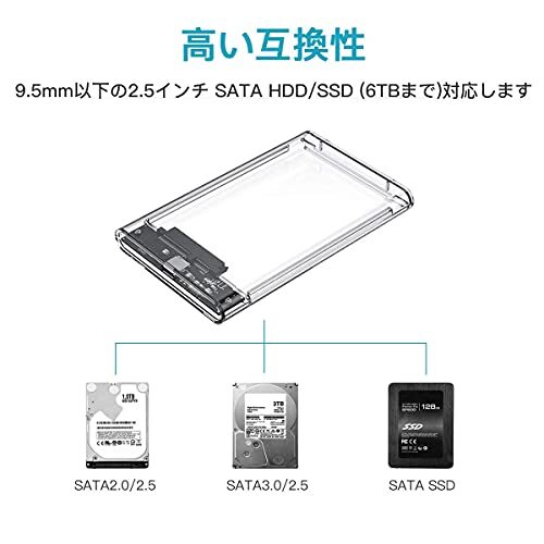 YFFSFDC Type-C 2.5インチ HDD/SSDケース USB3.1 Gen1 ドライブケース SATA III 外付けハードディスク_画像4