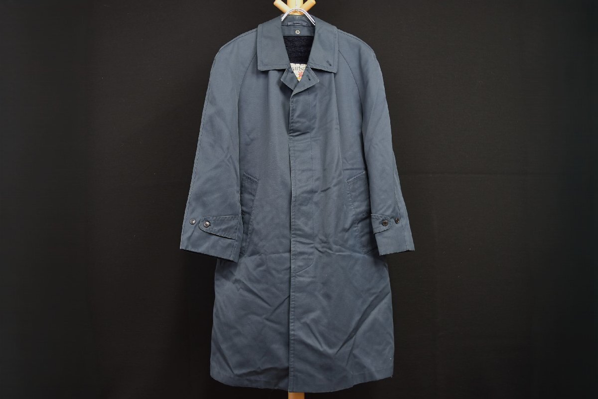 C-331 中古 ジャンク品 Bartson's バートソンズ ステンカラー コート ネイビー ボアライナー付き サイズ46 ベルギー製 メンズ ジャケット_画像1