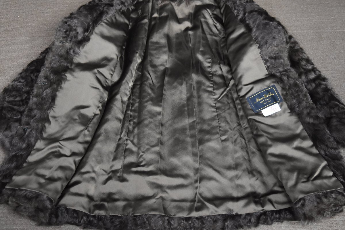 A-730_K 中古 ジャンク品 MoonBatFur ムーンバットファー パステルミンク 八分 コート サイズ15 ブラウン 毛皮 リアルファー アウター_画像4