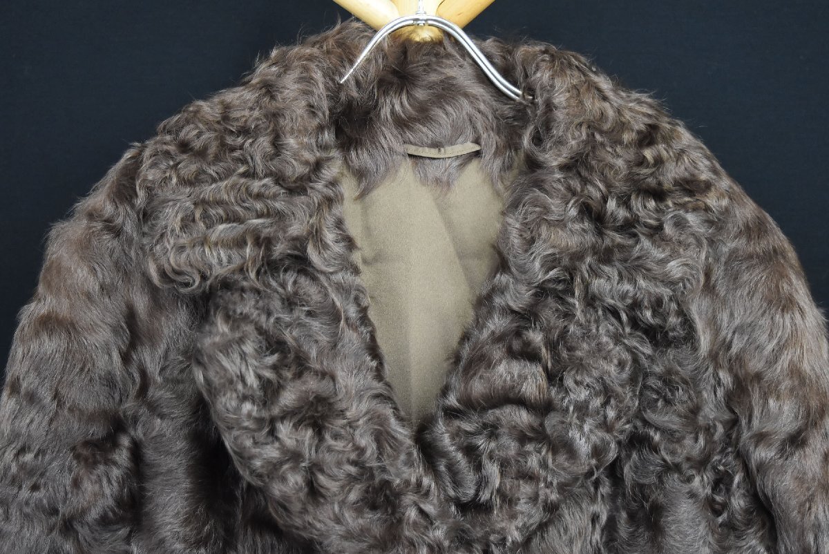 A-730_K 中古 ジャンク品 MoonBatFur ムーンバットファー パステルミンク 八分 コート サイズ15 ブラウン 毛皮 リアルファー アウター_画像2