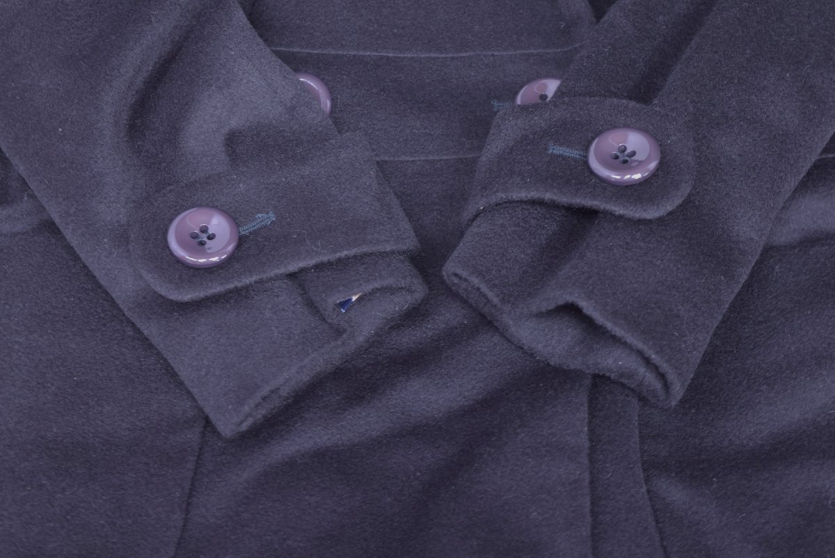 C-345 中古 未使用 ジャンク品 cacharel キャシャレル ウール ロングコート 黒 サイズ36 リトアニア製 アウター ジャケット アンゴラ_画像8