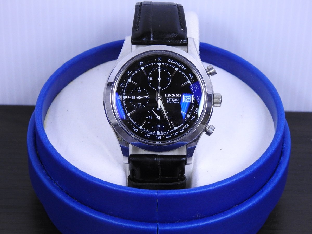 B-597 中古 ジャンク品 CITIZEN シチズン エクシード エコドライブ 腕時計 B510-H23281 自動巻き 稼働品 メンズ ウォッチ アナログ 黒_画像2